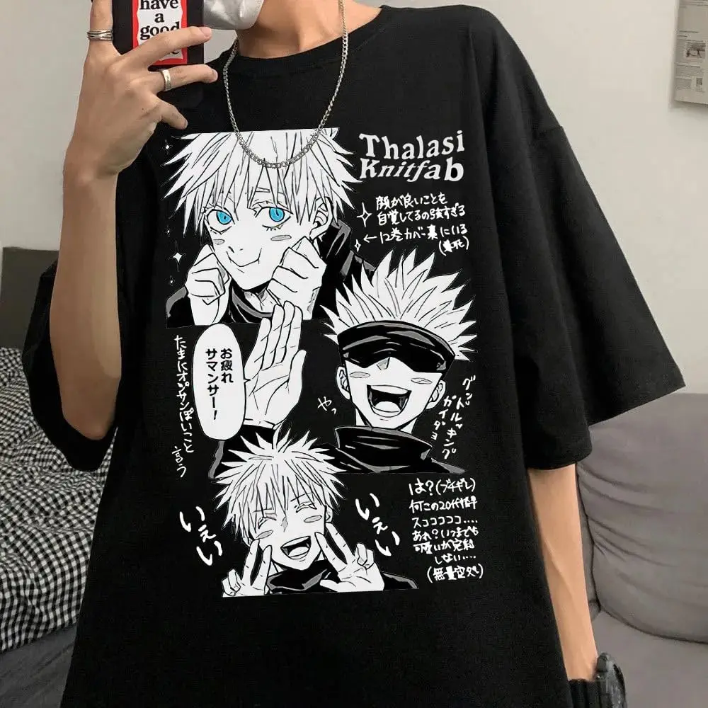 2026 Summer Jujutsu Kaisen Retro Cosplay T-shirt Men's Super Casual Cotton Printed Short-sleeved Unisex Children's Sports Shirt