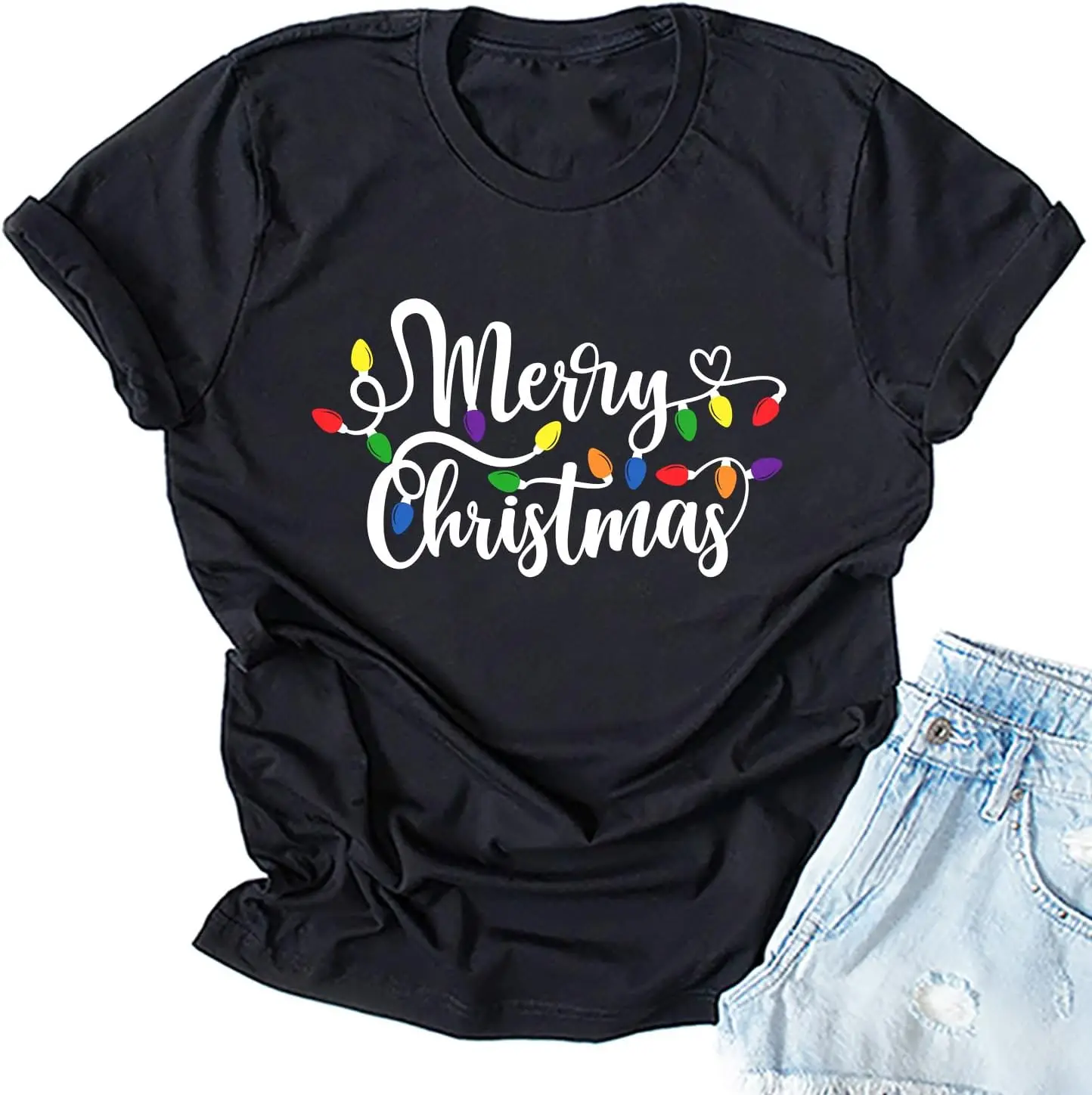 

Легкая рубашка для женщин, футболки Merry, праздничная футболка, топ с короткими рукавами