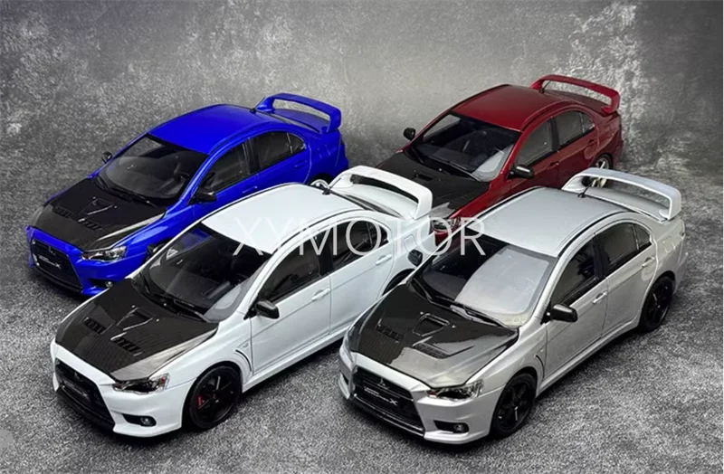 VIAT MODEL 1/18 Voor Mitsubishi Lancer Evolution X EVO 10 Diecast Auto Model Zwart/Blauw/Zilver/Rood geschenken Hobby Display Ornamenten