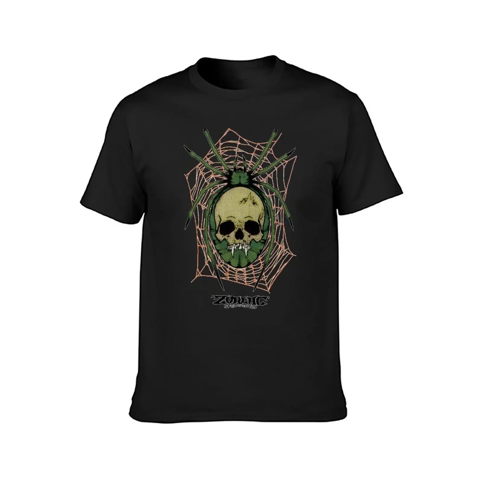 Pushead-T-shirt Zorlac Sateboards pour hommes, Spider Skull, Streetwear noir, T-shirt surdimensionné, Vêtements de créateurs