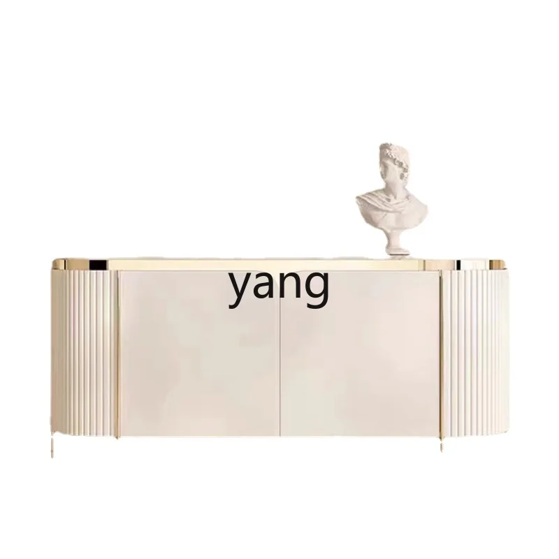 

Yjq Light Luxury Hallway Sideboard Cabinet Modern Simple Small Apartment Shoe Cabinet Integrated Wall Cream Style