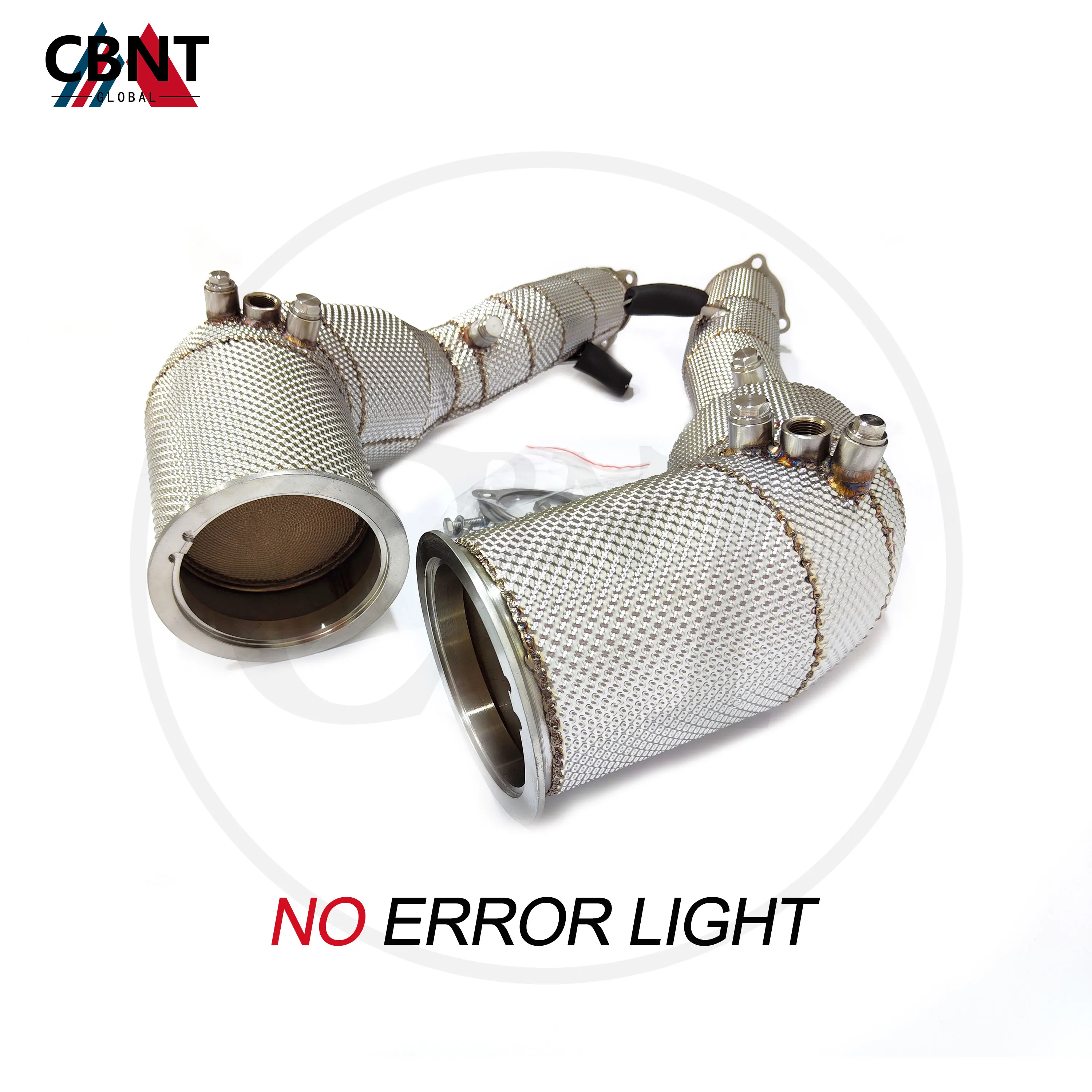 CBNT Downpipe No Error Light for Audi S6 S7 2.9T 2019-2023 Exhaust Header with Catalytic Converter SS304 Exhaust System