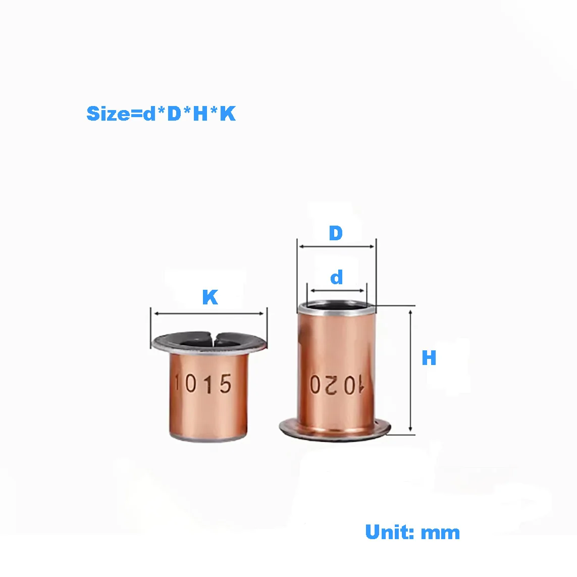 

SF-1F Type Flanged Oil-Free Self-Lubricating Composite Copper Sleeve Liner / Stepped Flange Bearing