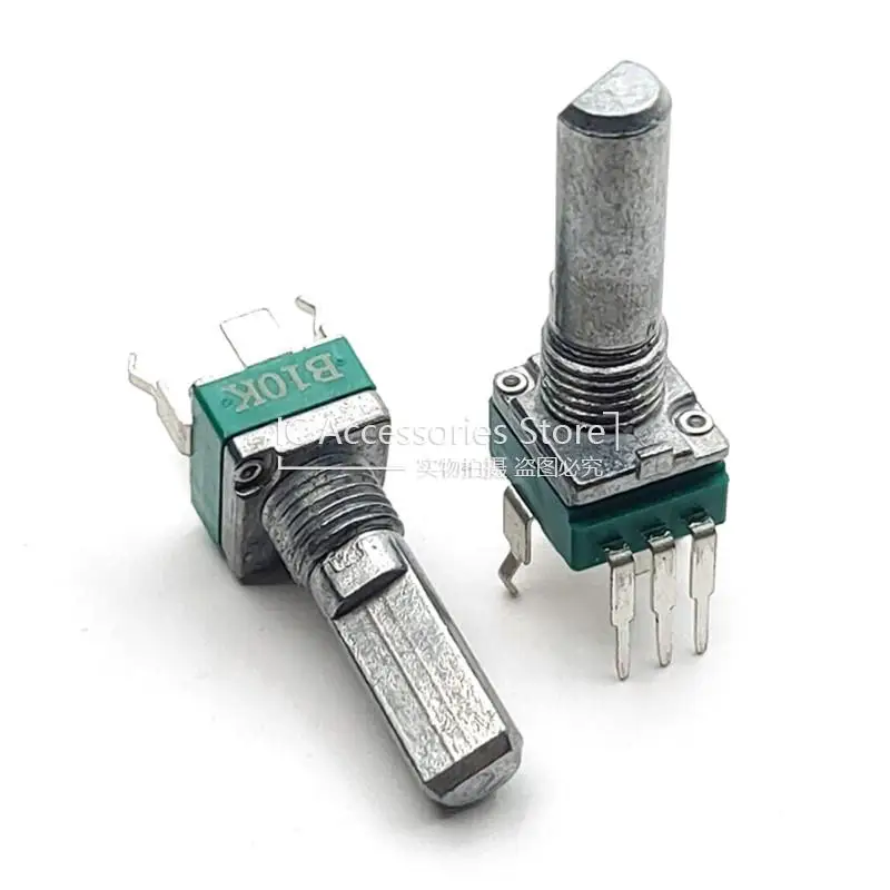 5PCS RK097 Vertical Sealed Single 3Pin B10K B20K B50K B100K Volume Adjustment Potentiometer Bent Feet D Axis 20MM
