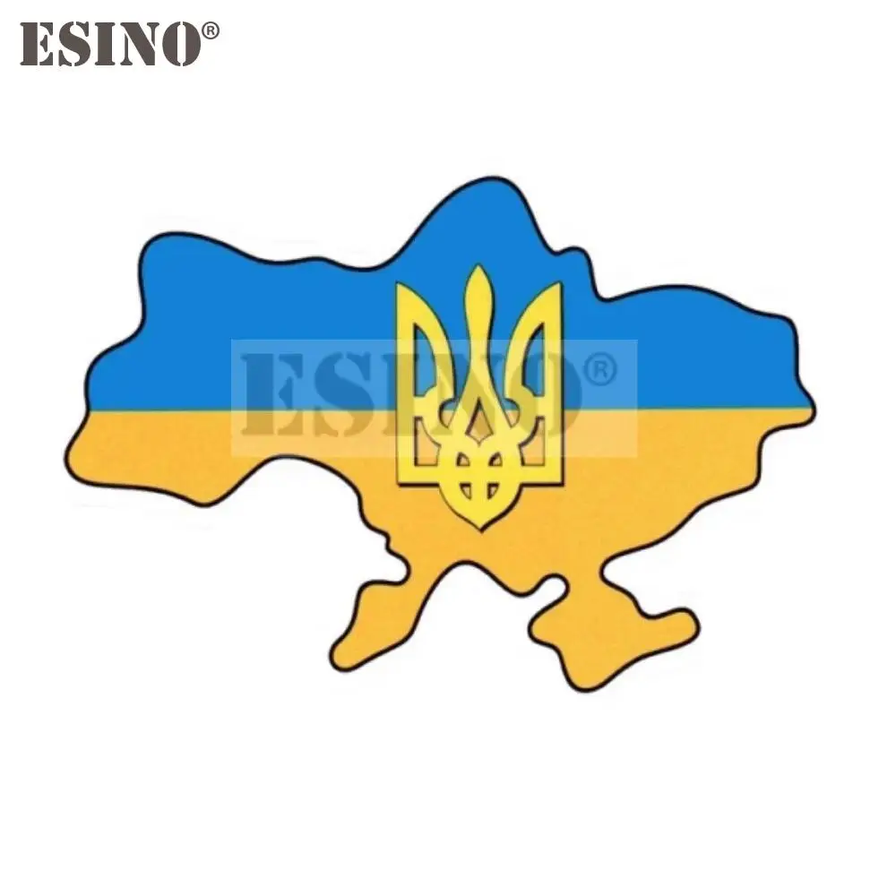 Car Styling Coat Of Arms Of Ukraine National Flag Map Decorative Car Accessory Creative PVC Waterproof Sticker Body Decal