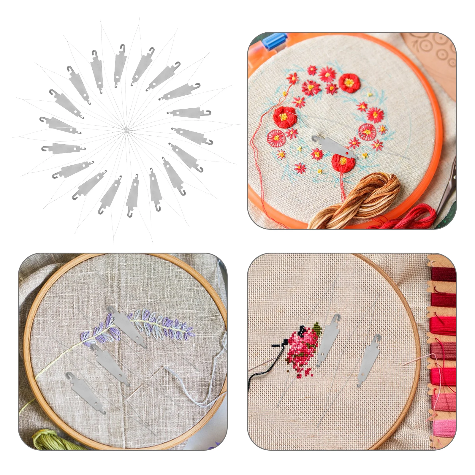 

20pcs Embroidery Needle Threader Stainless Steel Sewing Tool For Hand Machine Cross Stitch Craft Diy Knitting Quilting Accessory