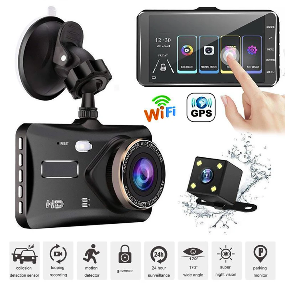 Car DVR WiFi GPS 1080P Full HD Dash Cam Rear View Vehicle Car Camera Drive Video Recorder Black Box Auto Dashcam Car Accessories