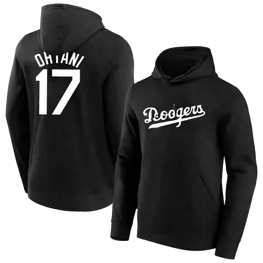 Adult/Kids Hoodies Sports Style Cool Sweatshirt Oversized Couple Hoodie Pure Cotton High-Quality Dodgers No. 17 Print Fans Hoody