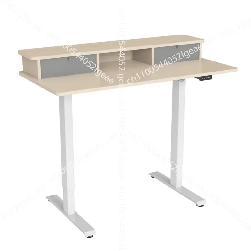 Double Drawer Office Furniture Lift Desk Office Computer Desk with Memory Height Button