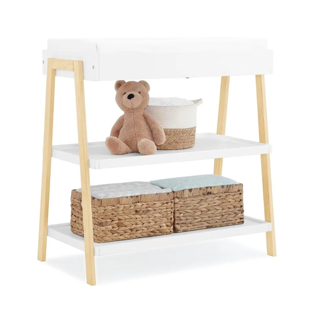 Delta Children Scout Changing Table - Greenguard Gold Certified, Bianca White/Natural