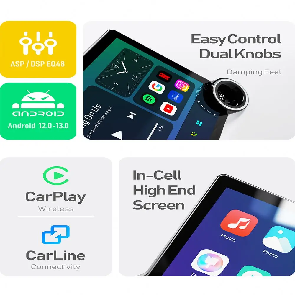 10,33 Zoll Android Autoradios Doppel Din Auto Stereo Navigation Multimedia Player 360 Panorama Diamant 2K Bildschirm Für Auto