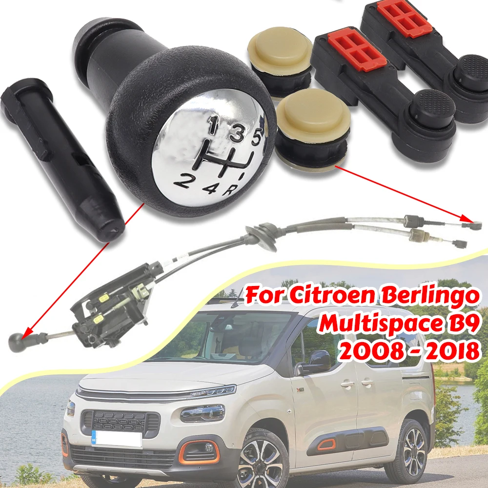 

5 Speed Manual Gear Shift Cable Selector Linkage Bush For Citroen Berlingo Multispace B9 2008-2018 Chrome Knob Stick Repair Kit