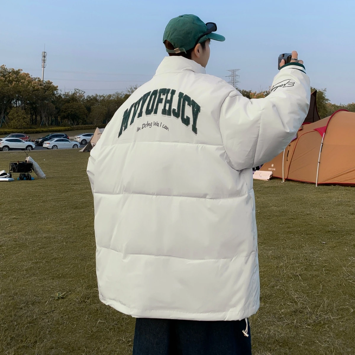 

American Sle Ins Stitched down Jaet Cotton Coat Retro Design Couple Winter Bread Sle Trendy Korean Version Quilted Coat