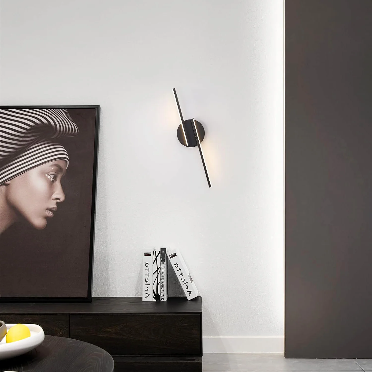 Schwarze LED-Wandleuchte, 1800 Lumen, 3500 K, warmweißes Licht, Innenraum-Deckenleuchte, LED-Wandleuchten für Wohnzimmer, Schlafzimmer, Flur, Treppenhaus, Wohnbereich. – Detail 4
