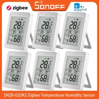 SONOFF SNZB-02DR2 AirGuard TH Sensor de Temperatura y Humedad Zigbee con Pantalla LCD de 3.6'', Monitoreo por Aplicación, Compatible con Apple Home a través de Matter Bridge