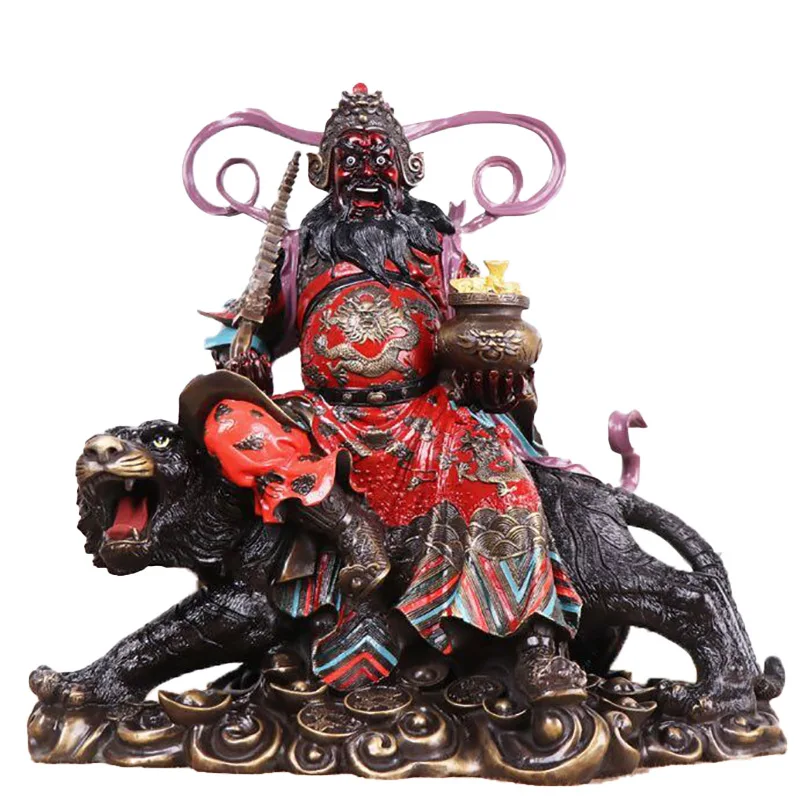 Seiko Brass Brass Color Copper Figure Buddha Statue Riding Tiger God of Wealth Home Furnishing Living Room Ornament Copper