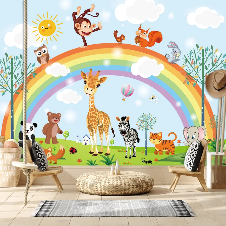 

Custom Peel and Stick Wallpapers Accept for Bedroom Walls Cartoon Kids Room Animal Nursery Wallpaper TV Wall Papers Home Decor