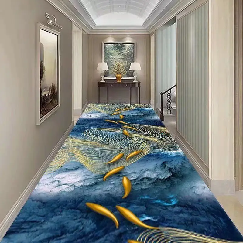 

European Style Hallway Carpet Decoration Home Living Room Entryway Mat Large Area Aisle Long Corridor Stairway Rug Customizable