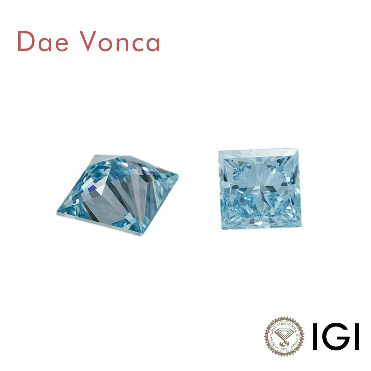 IGI Blue Fancy Vivid Princess Cut Lab Grown Diamonds CVD Loose Blue Diamond For Making Jewelry Or Engagement Rings Earrings