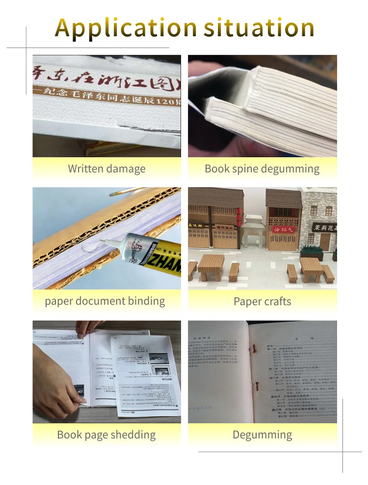 Zhanlida B Book Repair Glue Com Ponta Aplicadora de Precisão Transparente 15ML