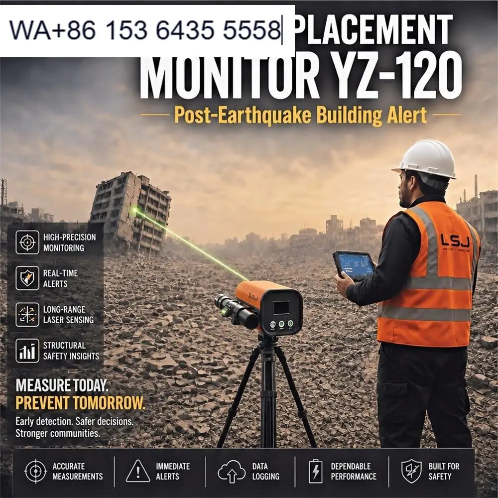 Laser Movement Telemeter for Fire Rescue: Mm-Level Building Deformation Monitor, Audible Visual Alarm, 100m Measurement Range