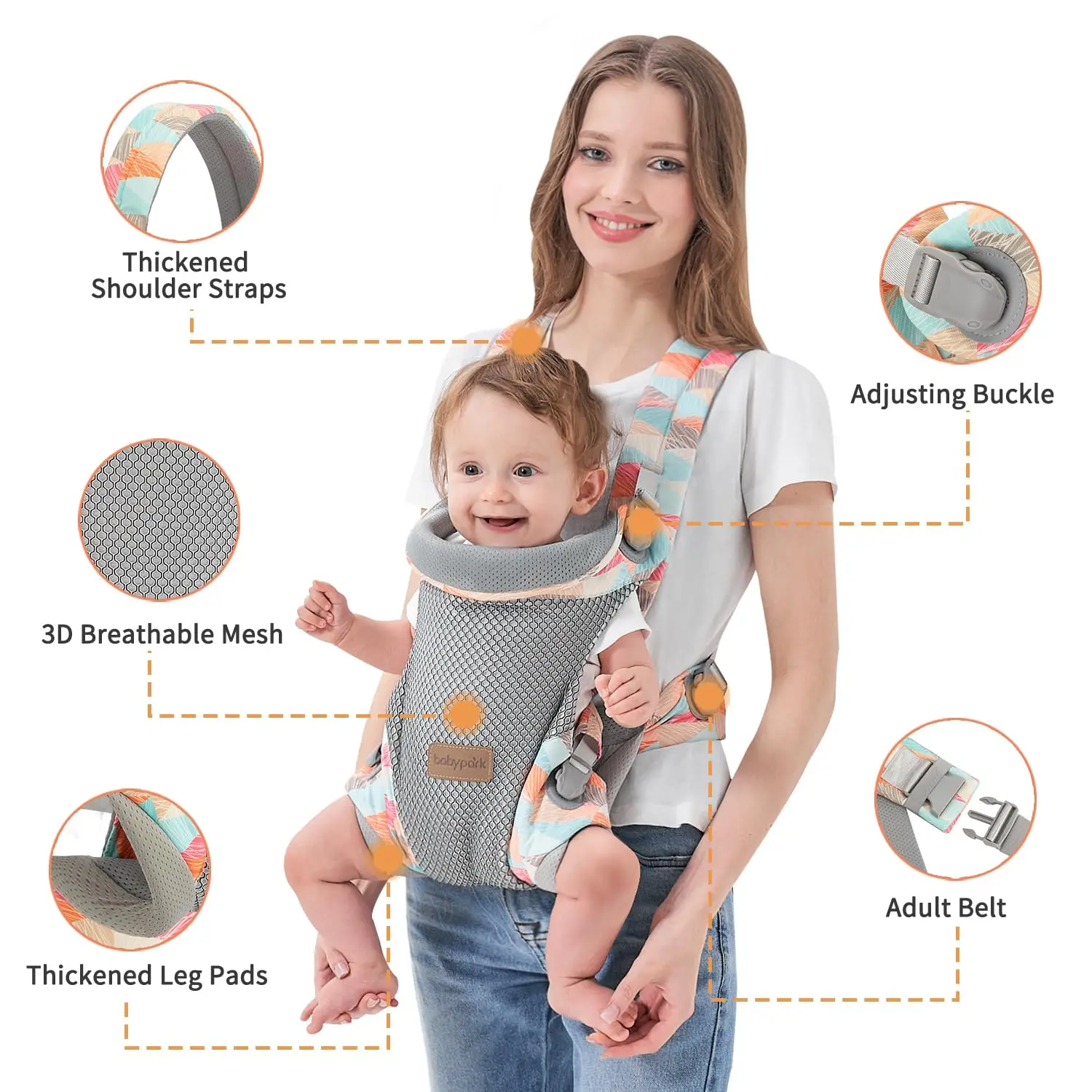 Baby Sling Carrier, Infant Holder Kangaroo Bag Backpack, 3 - 18 Months Multi-function Baby Accessories