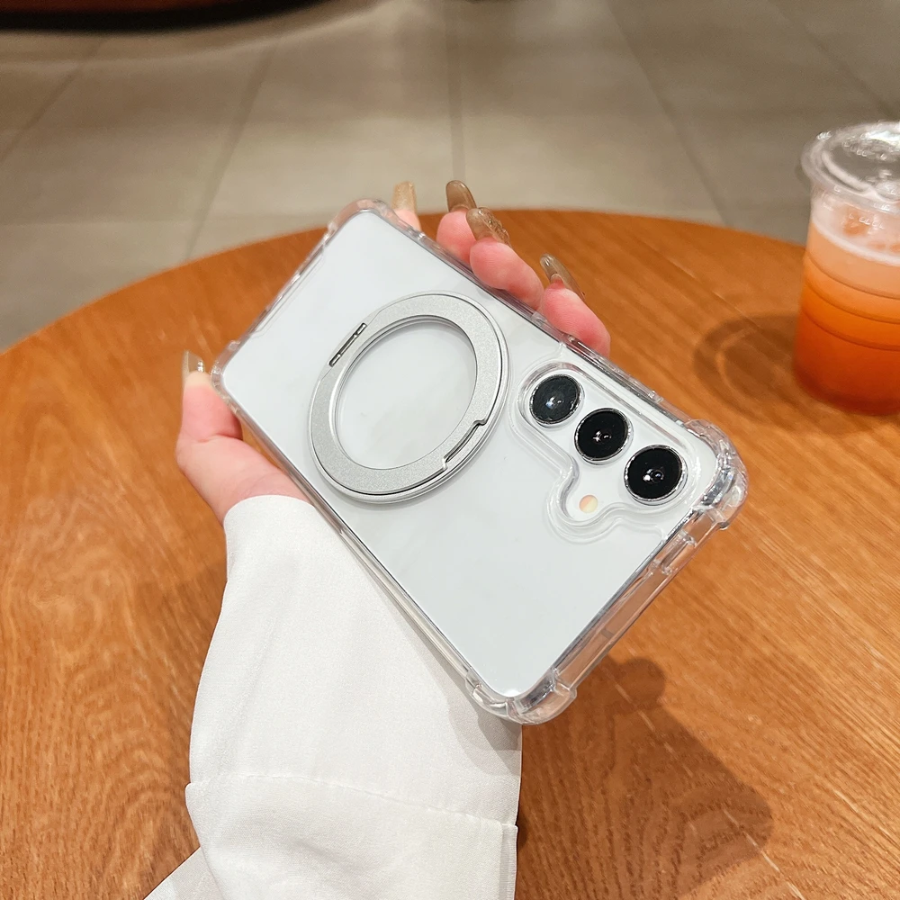 360 ° Drehbarer Ständer für MagSafe Clear Case für Samsung Galaxy A34 A54 A05 A05S A15 A35 A55 A06 Magnetische Halterung Sturzsichere Hülle – Detail 1