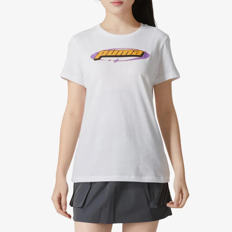 

Puma Genuine 2024 New Women's Minimalist Print Breathable Short-Sleeve T-Shirt 630565-02