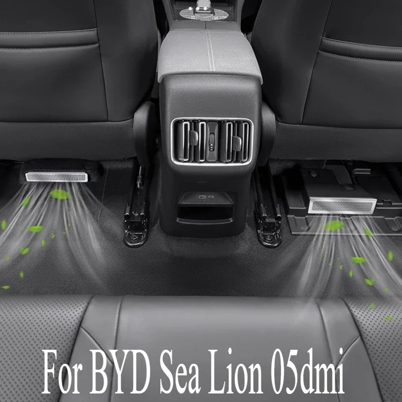For BYD Sea Lion 05dmi Under The Seat Air Outlet Mask Stainless Steel Rear Air Conditioner Trend Protective Cover Modification