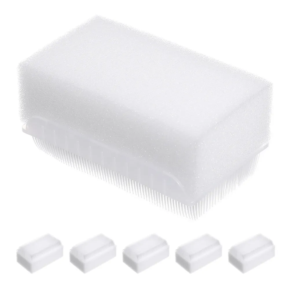 6Pcs Sponge Sensory Bristle Brush Dual-Sided Cleaning Massage Tool Toddler Bath Sponge Infant Nail Scrubber