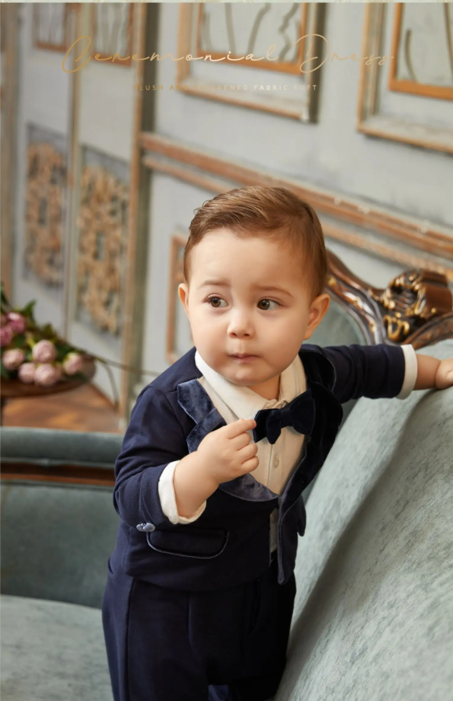 Baby male baby gentleman suit tie fake two hundred day photography outfits 신생아촬영  아기 코스프레  신생아사진소품