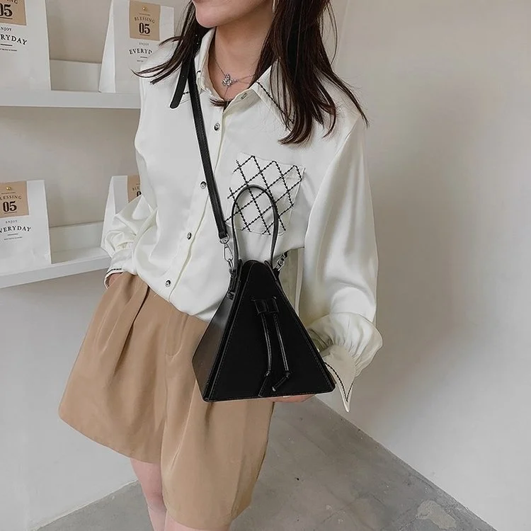 2023 Fashion Triangle Shape Handbags For Women CrossbodyShoulder Bag Candy Color Travel Luxury Female Bags Purse