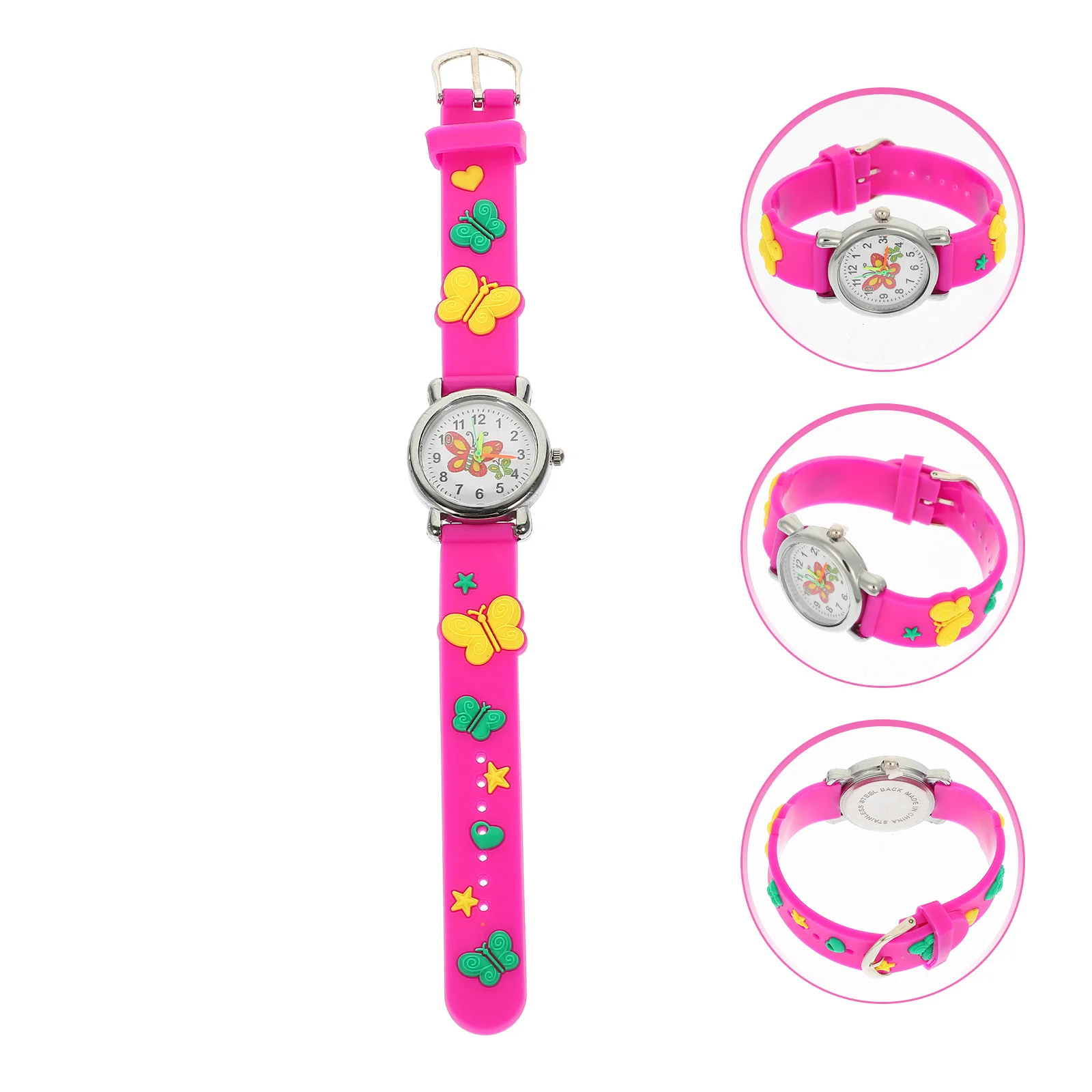 ساعة الفراشات لساعة اليد الكرتونية القابلة للتعديل، توقيت دقيق، ساعات هدية جميلة