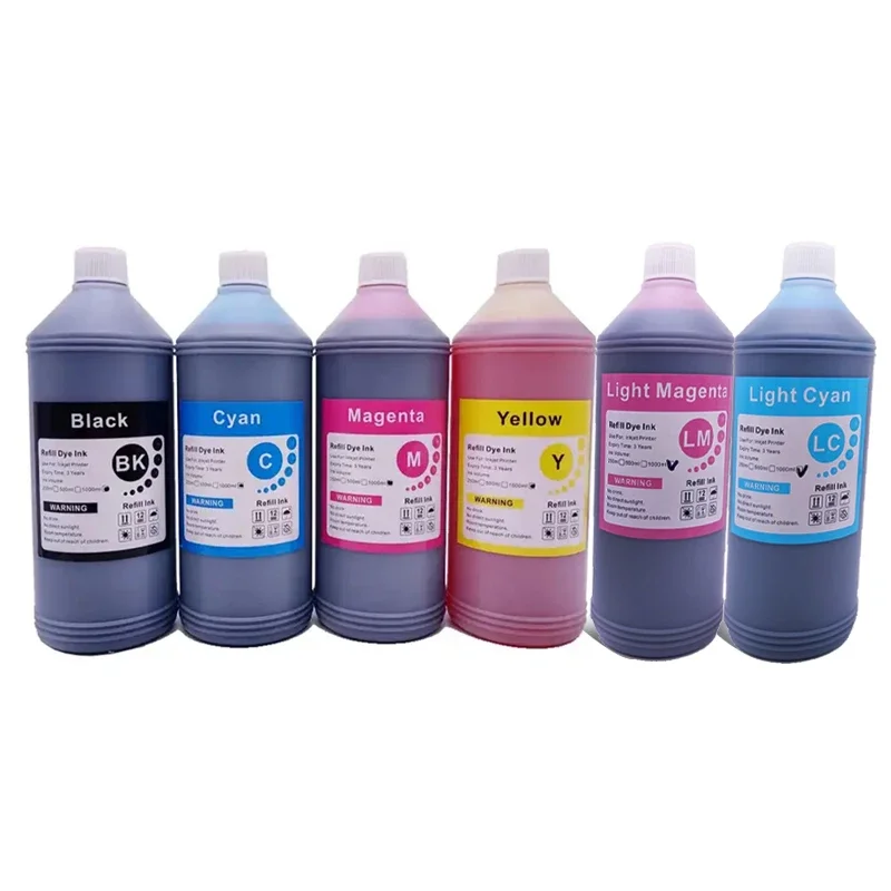 1000ML 1KG Liter Black C M Y Refill Dye Based Ink Kit Replacement For Epson Canon HP Brother Lexmark Samsung Dell Inkjet Printer