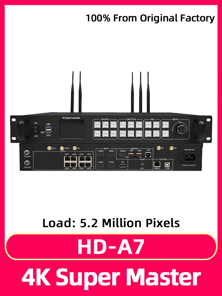 HD-A7 Full Color Synasynchrony and Asynchronous Video Led Display Control System Box Support Audio Output