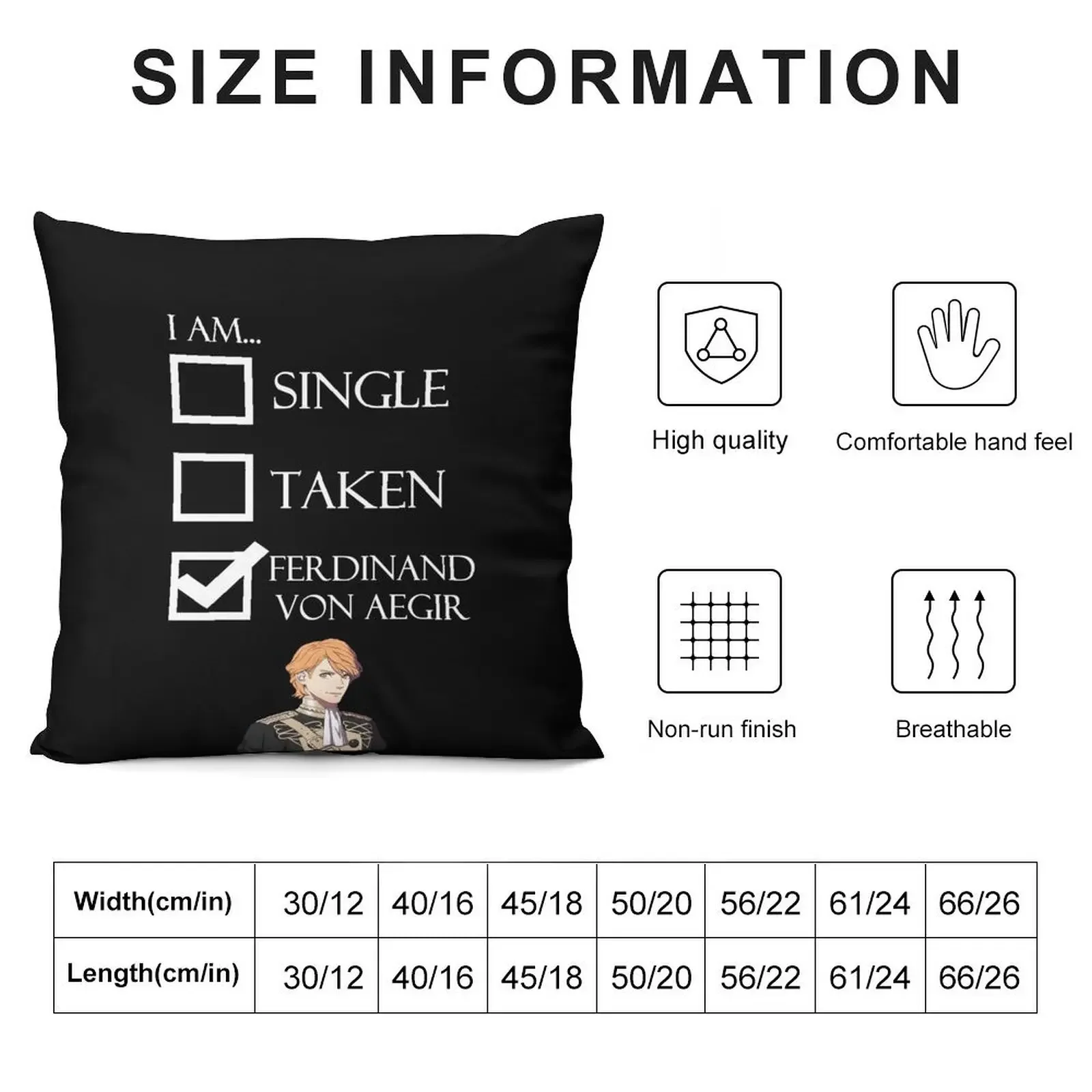 I Am Ferdinand Von Aegir Single Taken Fire Emblem Three Houses Throw Pillow Pillow Covers Decorative Cushion Cover pillow