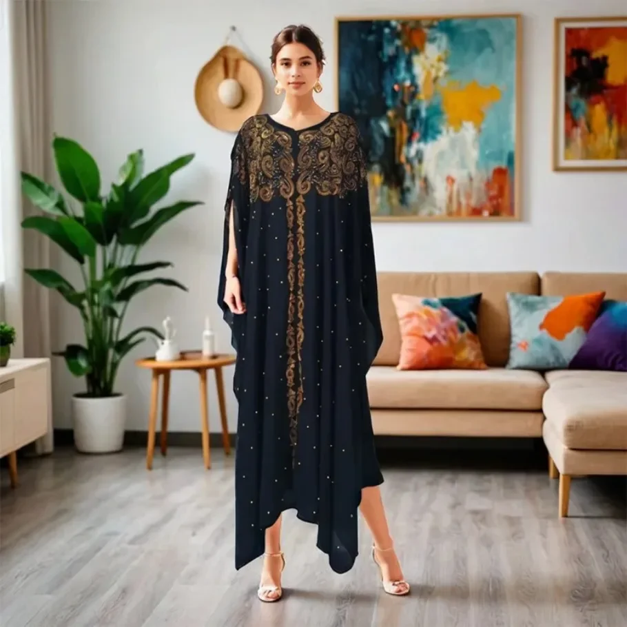 Plus Size African Abayas for Women Dubai Muslim Fashion Dress Kaftan Evening Party Dresses Boubou Robe Outfits African Clothing