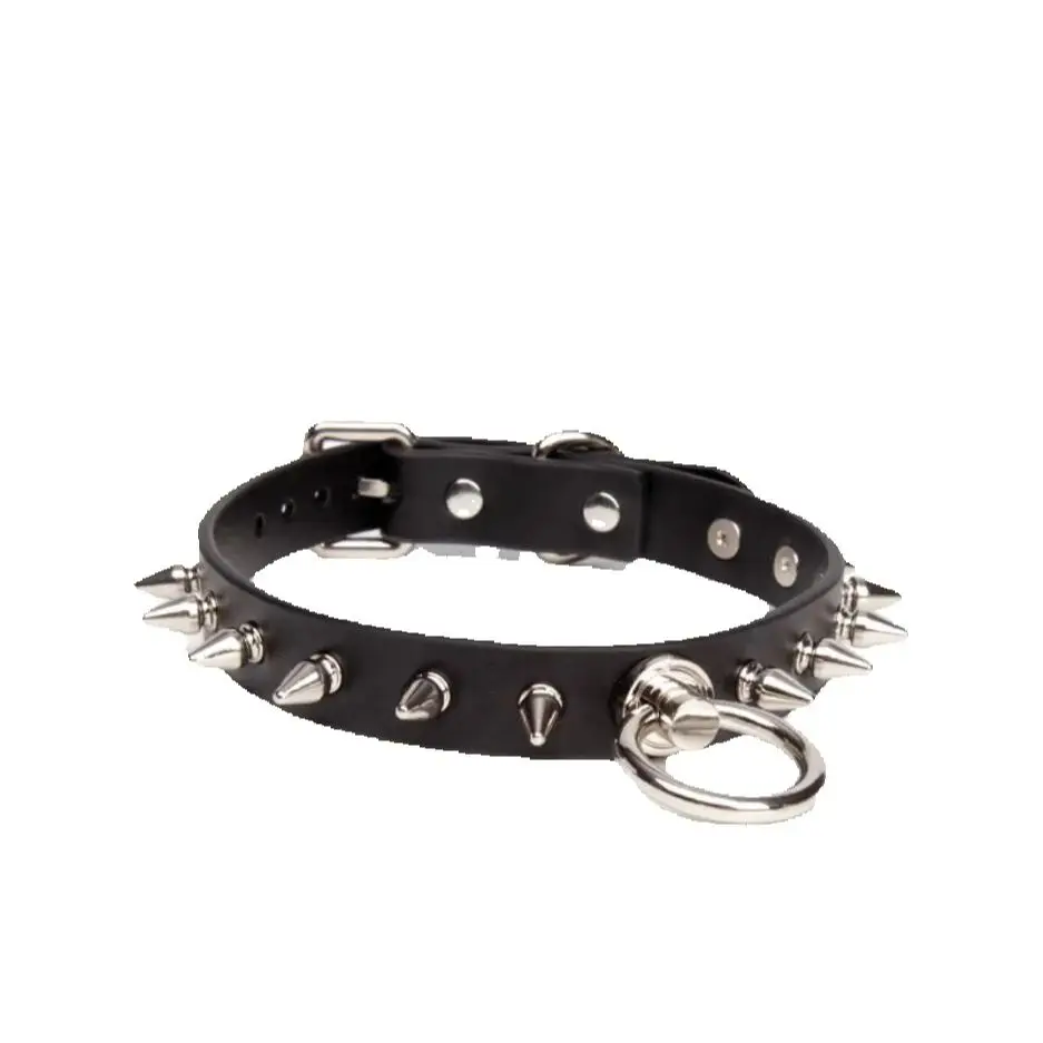 BDSM Sexy ring Collar punk Buckle Rivet Spiked Leather Tie  Leash harness Bondage Sex Toys For Posture slave Erotic toys S3049