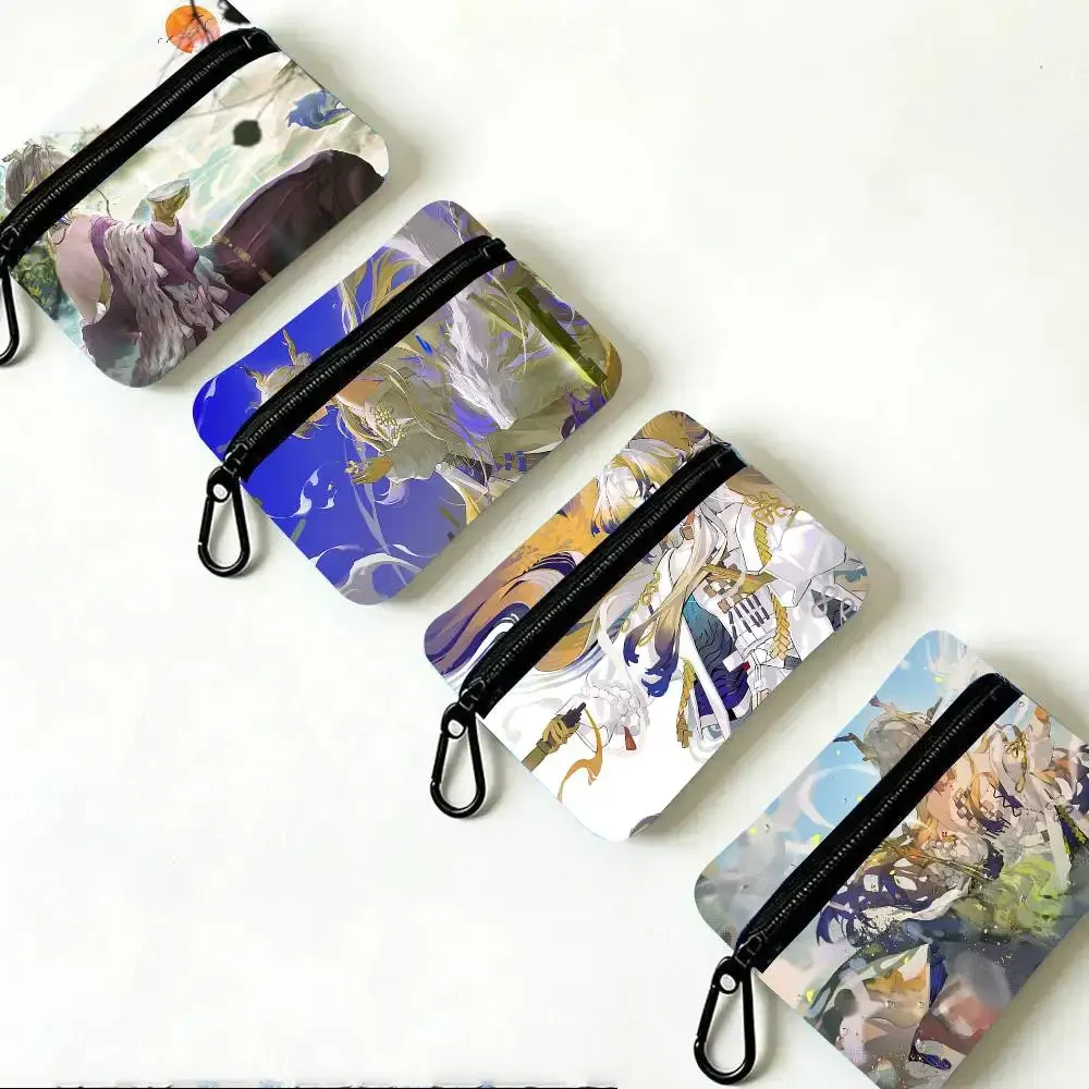 Shu Animated Game A-Arknights Oxford Fabric Wallet With Zipper, Hanging Multifunctional Bag For Credit Cards, Keys, Coins