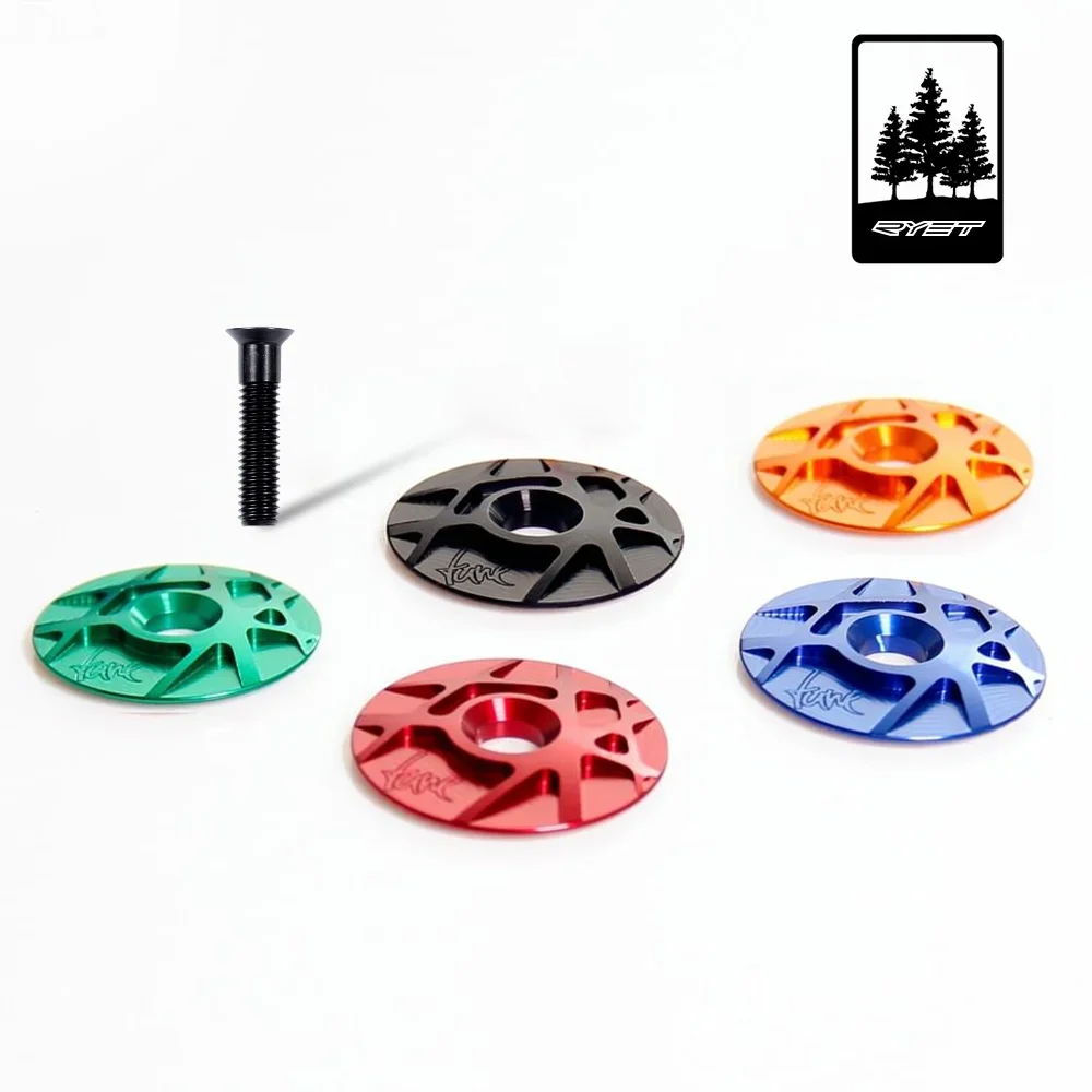 RYET Aluminium 7075 Ahead-Cap Super Light 5g Headset Top Cover Top-Cap CNC-gefräste TopCap Bolt Bike Stem Caps Fahrradteile
