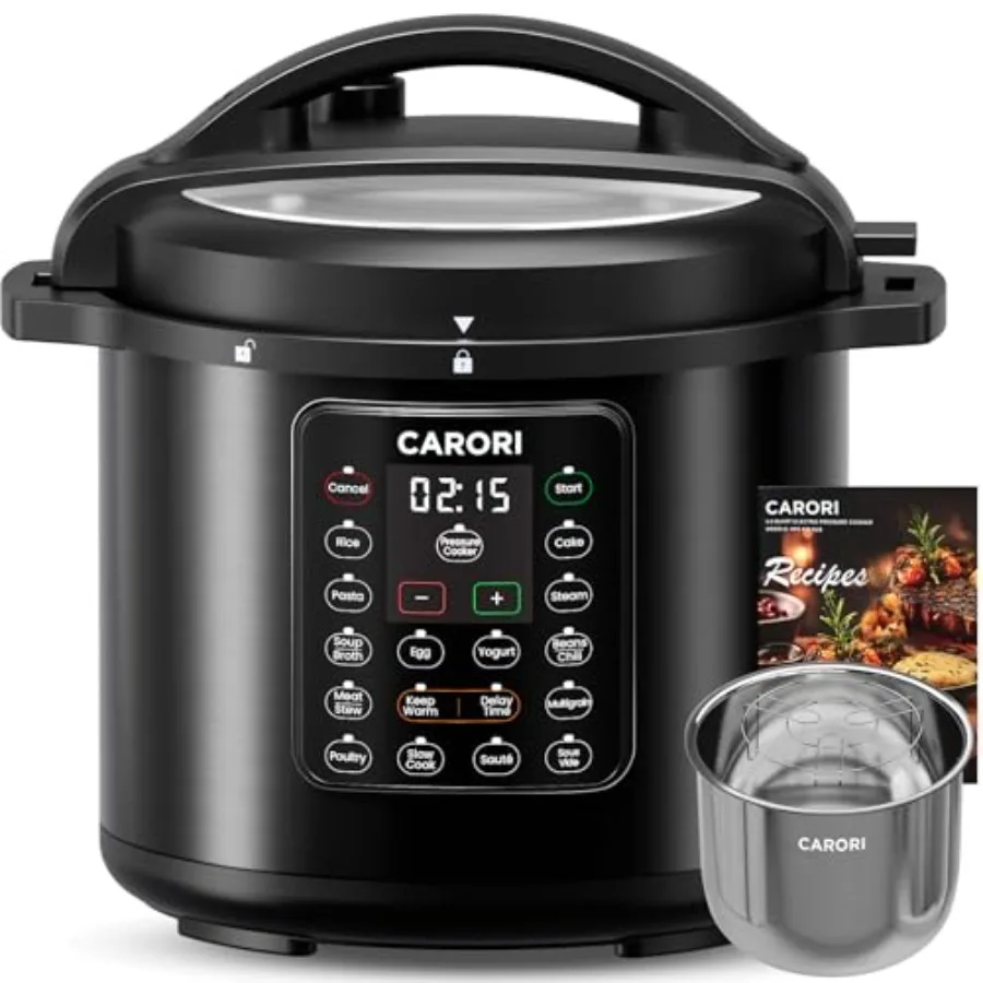 

1200W 12-in-1 Electric Pressure Cooker 8Qt Stainless Steel Pressure Cooker Slow Cook Rice Cooker Steamer Sauté Yogurt Maker War