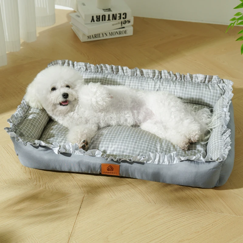 

Small Dog Pet Nests Fashionable and Fresh Cat Wooden Ear Edge Square Nest Summer Cool Nest Cat Bed Dog Nests Pet Products