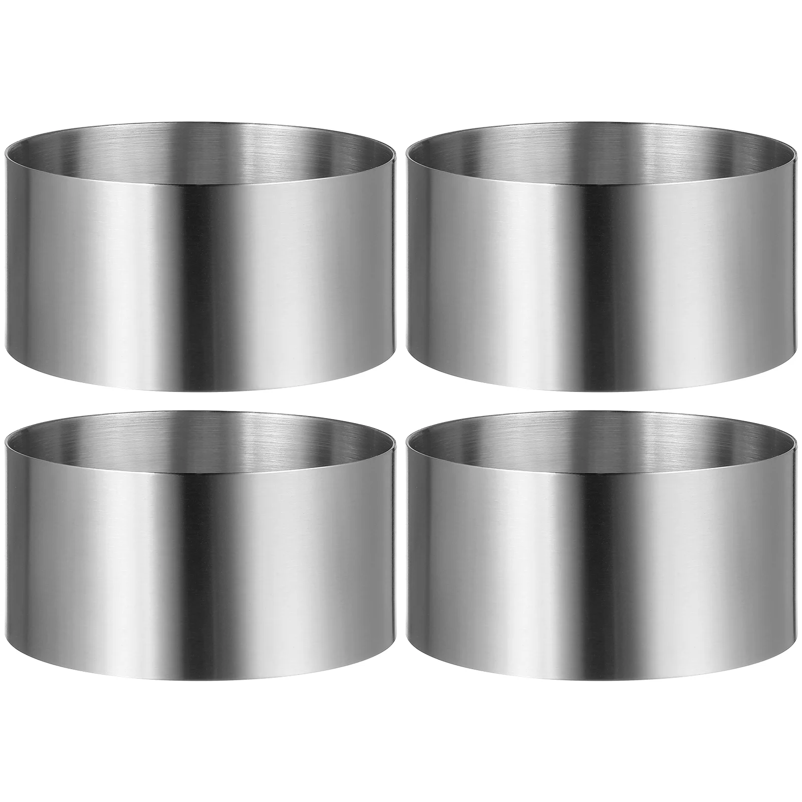 

4 Pcs Round Stainless Steel Mousse Cake Cookie Baking Molds 10x10x5cm Kitchen Tools Bread Cutters Biscuit Pans Anti