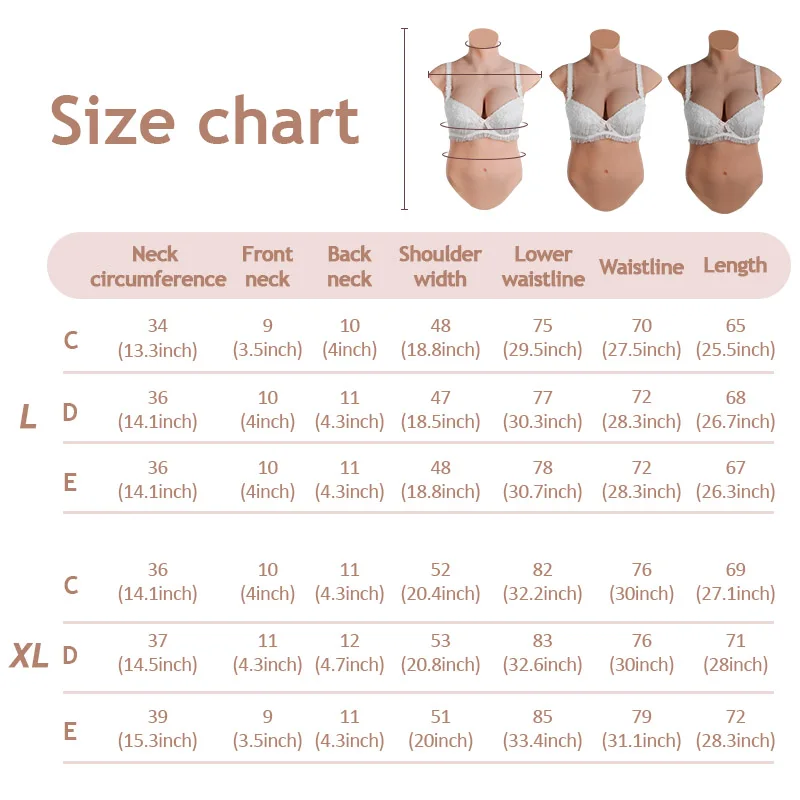 KUMIHO 8TH No Oil Silicone Breast Forms with Airbag Repair Belly Breast Silicone Forms Half Body Transgender Sissy Crossdresser