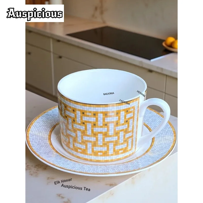 ZAEYORIA Elegant European Style Bone China Coffee Cup Set Ceramic Afternoon Tea Red With Spoon High Aesthetic Value Home Use
