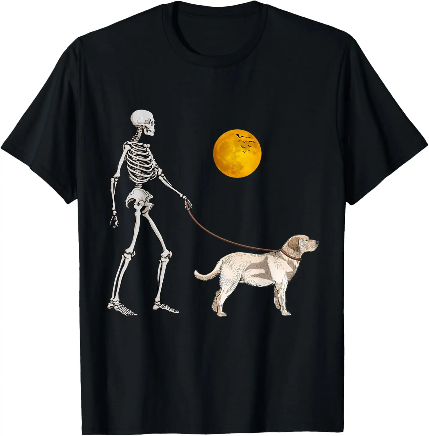 Labrador Retriever Skeleton Dog Walking Halloween Costume T-Shirt