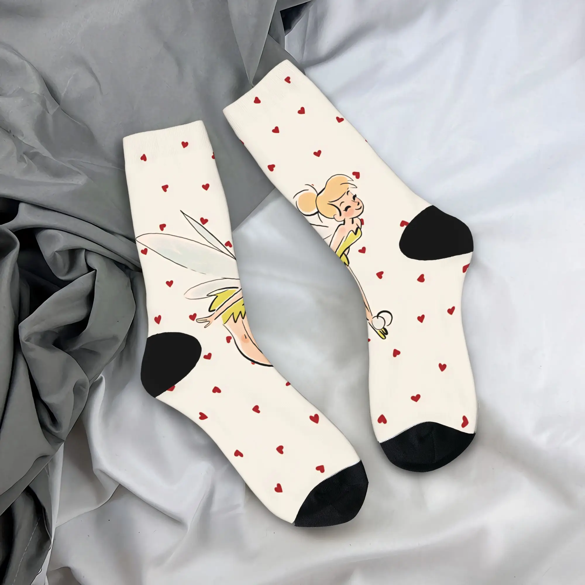 Tinker Anime Bells Stockings  Casual Socks Women Men Soft Socks Winter Outdoor Design Anti Slip Socks Birthday Gift