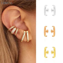 CRMYA Gold Silver color Stud Earrings For Women Piercing Ear Clips Irregular Party Women Earrings 2022 Jewelry Wholesale