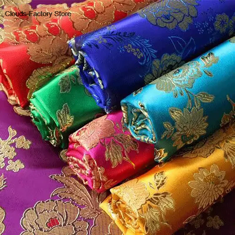 150 ซม.* 50 ซม.VINTAGE ดอกไม้ผ้า Damask Jacquard เครื่องแต่งกายเครื่องแต่งกายเบาะตกแต่งหัตถกรรมวัสดุเบาะผ้า