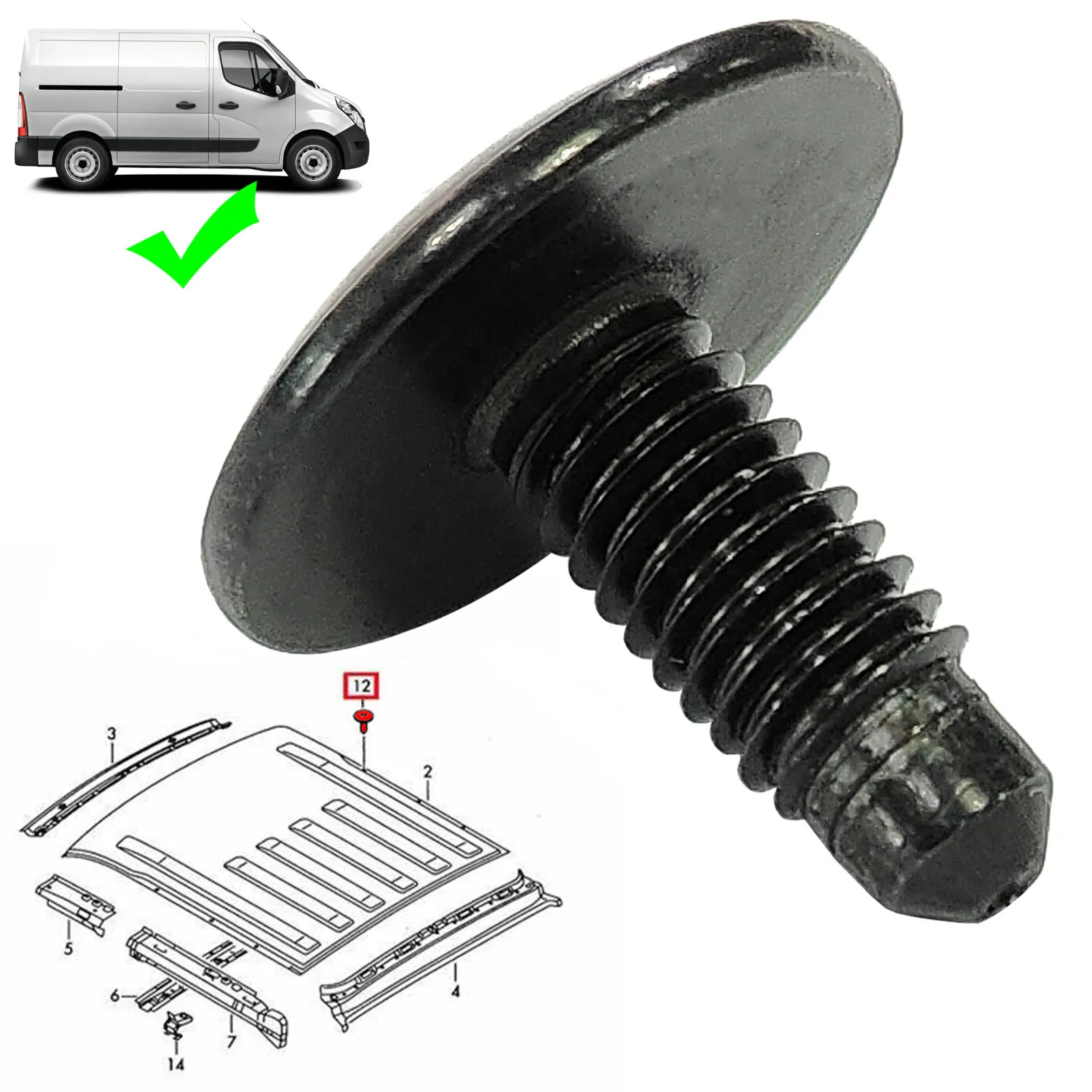 10pcs For Opel Vauxhall Vivaro Renault Trafic Trucks Fiat Talento Nissan Primastar Roof Rack Holes Panel Blanking Screws Bolts